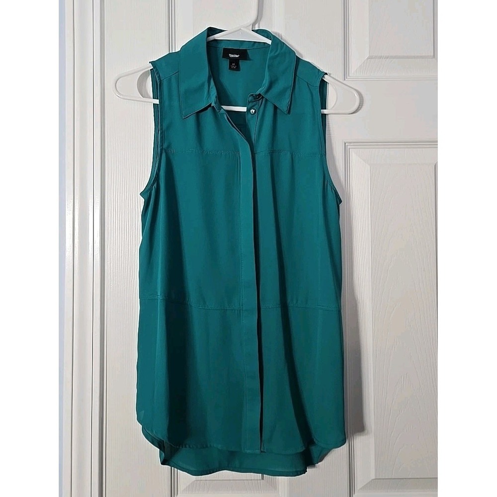 Massimo Womans Sleeveless Blouse Size‎ S Petite Turquoise
